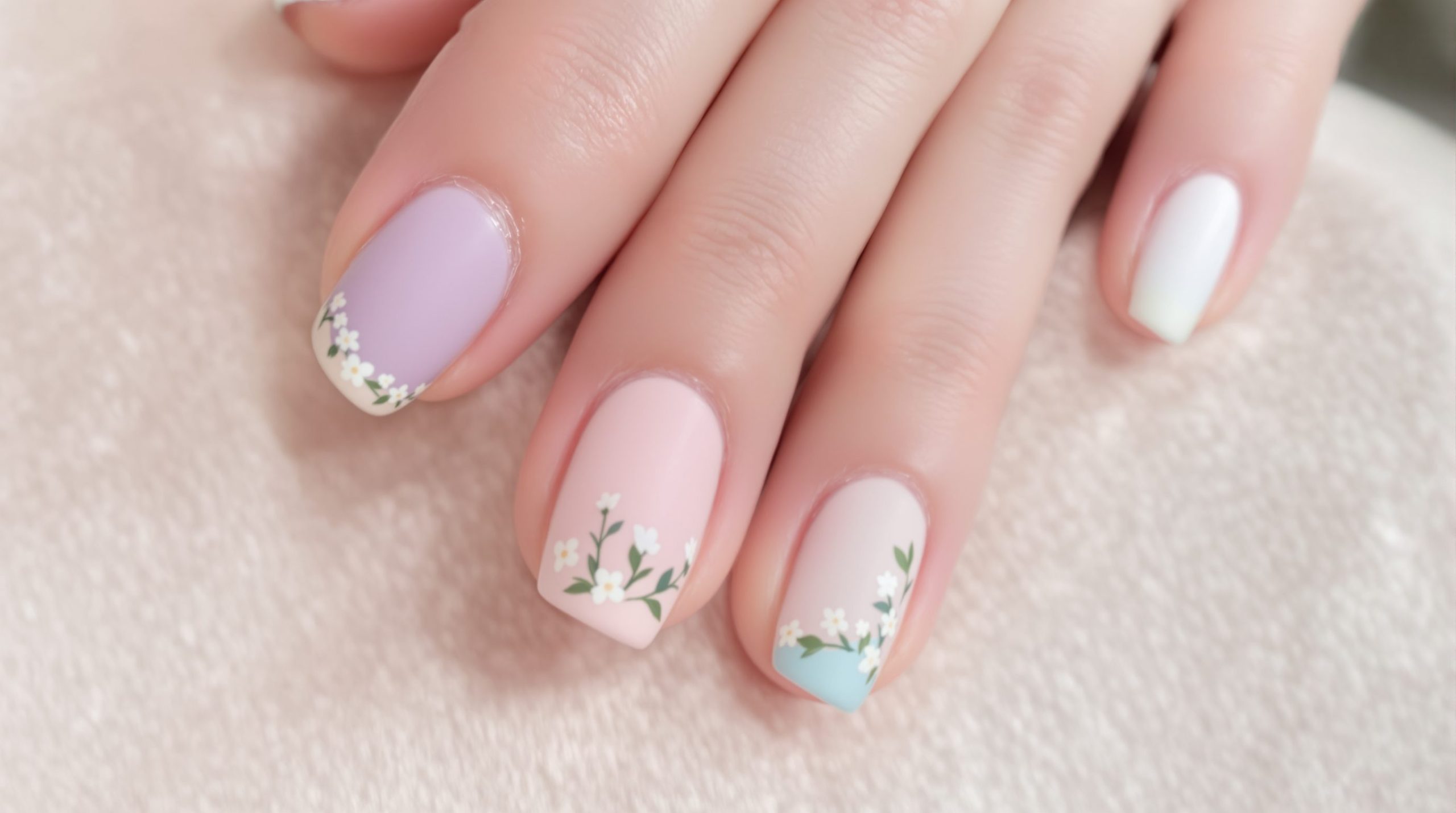 uñas con flores