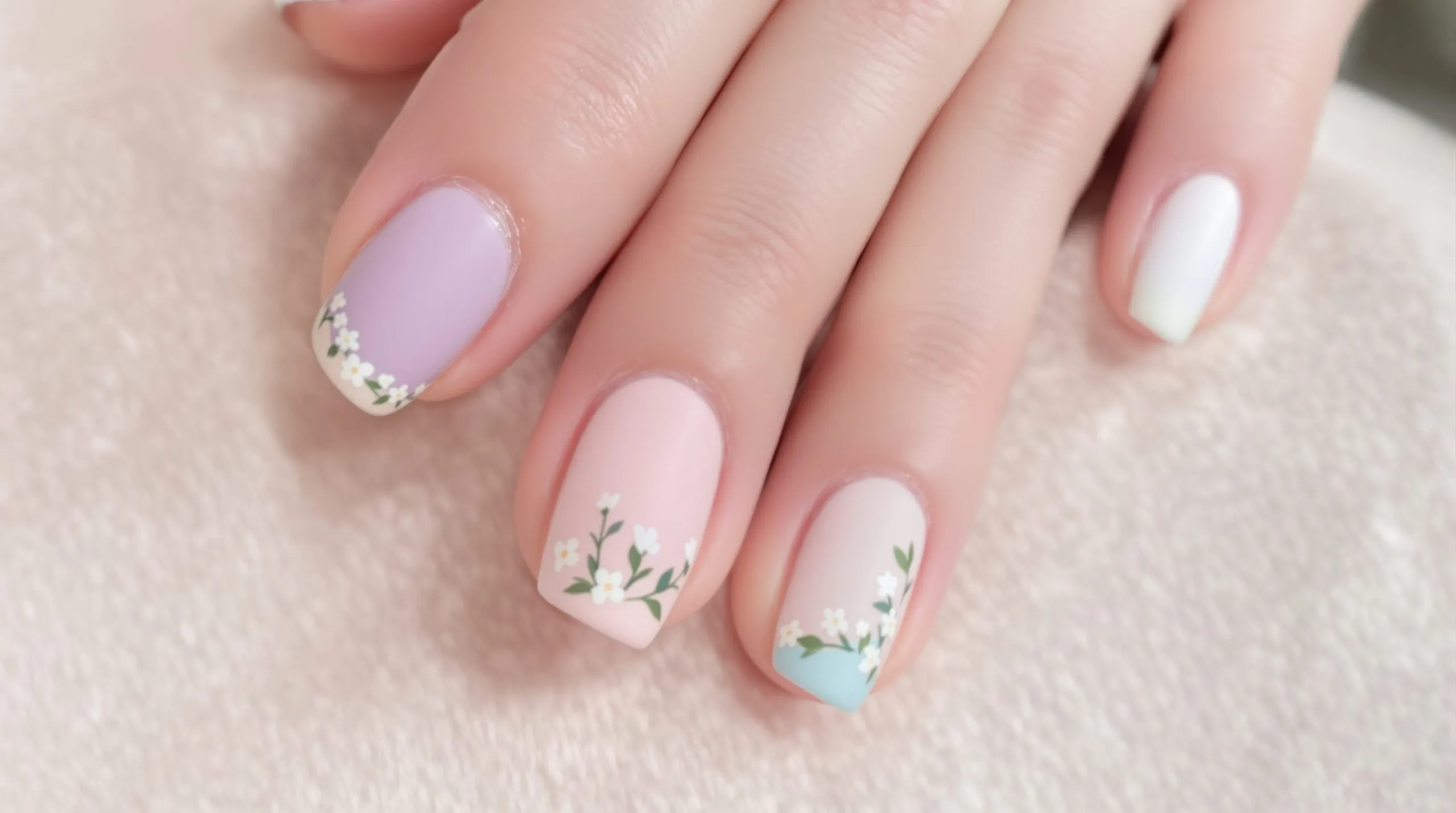 uñas con flores