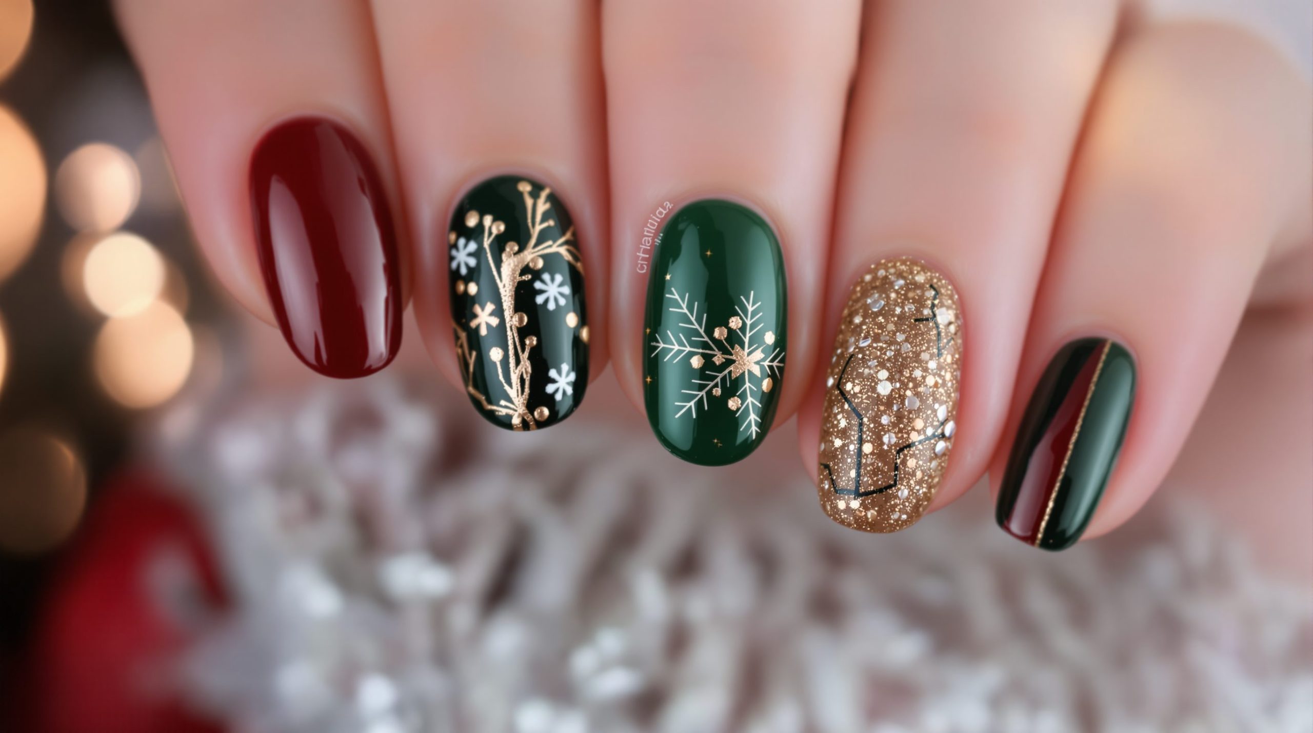 uñas navidad elegantes