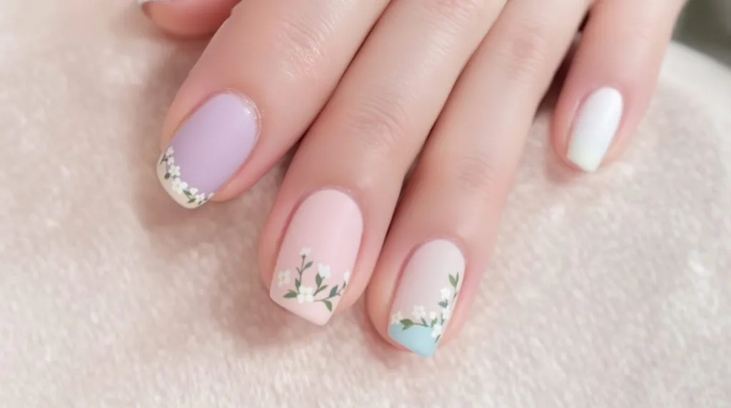 uñas con flores