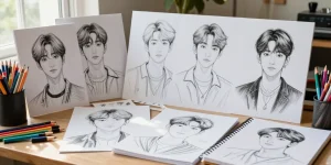 dibujos de las guerreras kpop para colorear